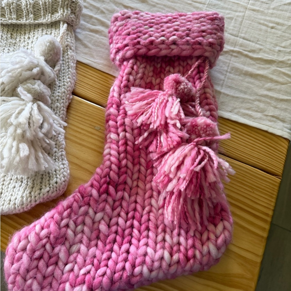 Cozy Pink Knit Stocking